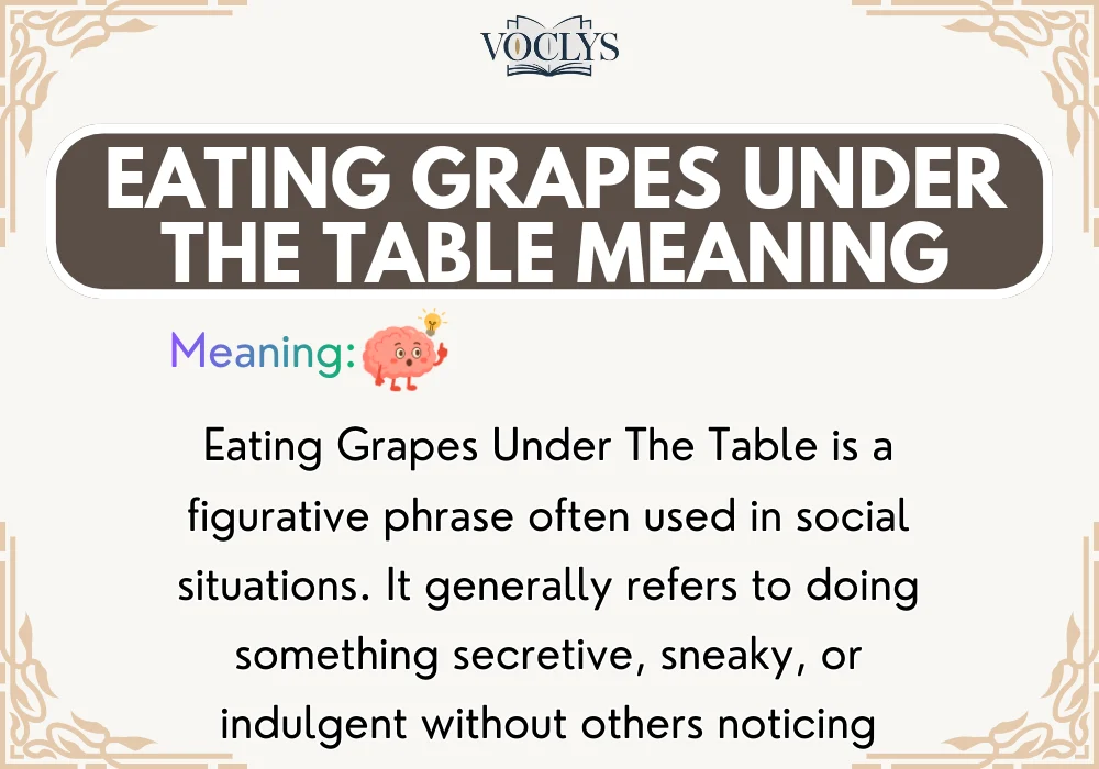 Eating Grapes Under The Table Meaning