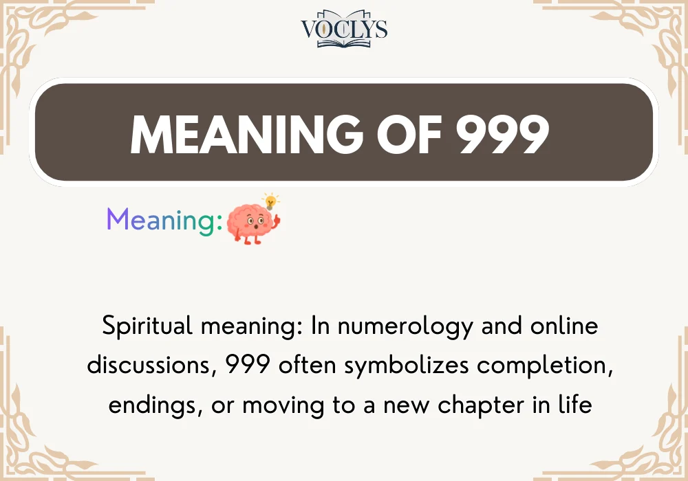 Meaning Of 999