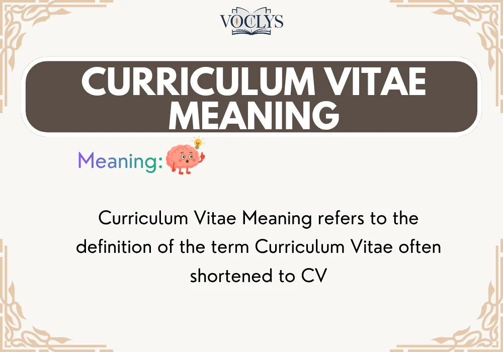 Curriculum Vitae Meaning