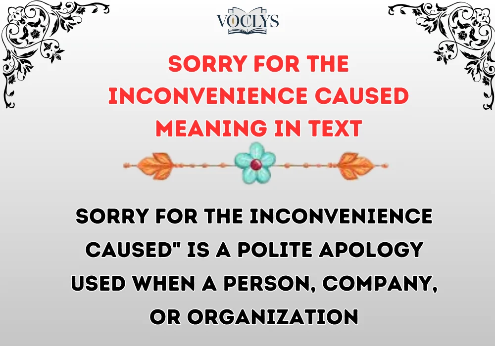 Sorry For The Inconvenience Caused Meaning In Text