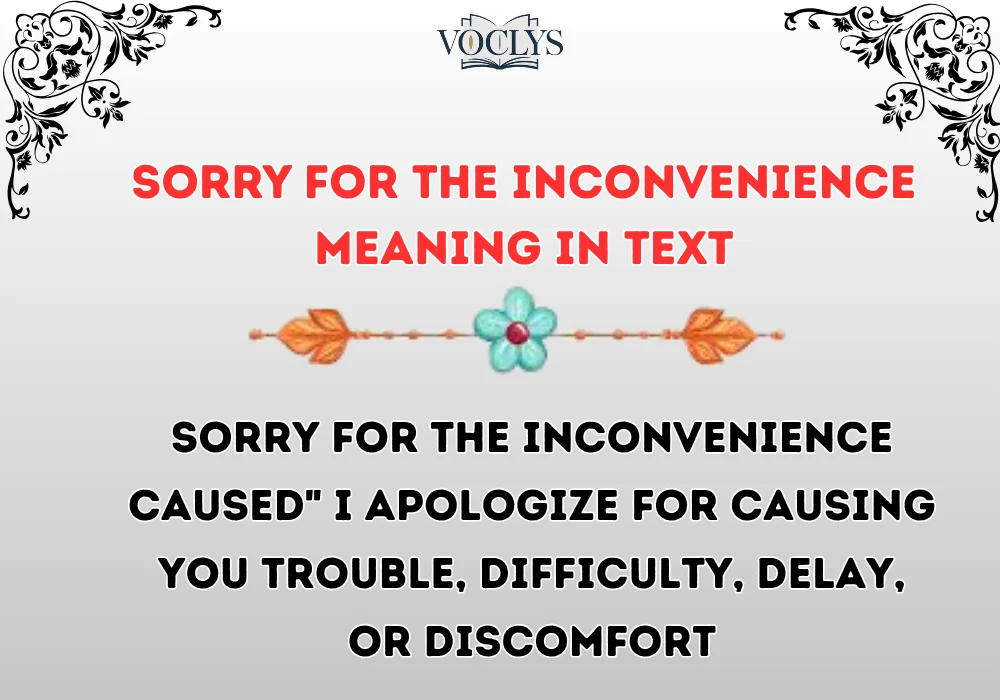 Sorry For The Inconvenience Meaning In Text